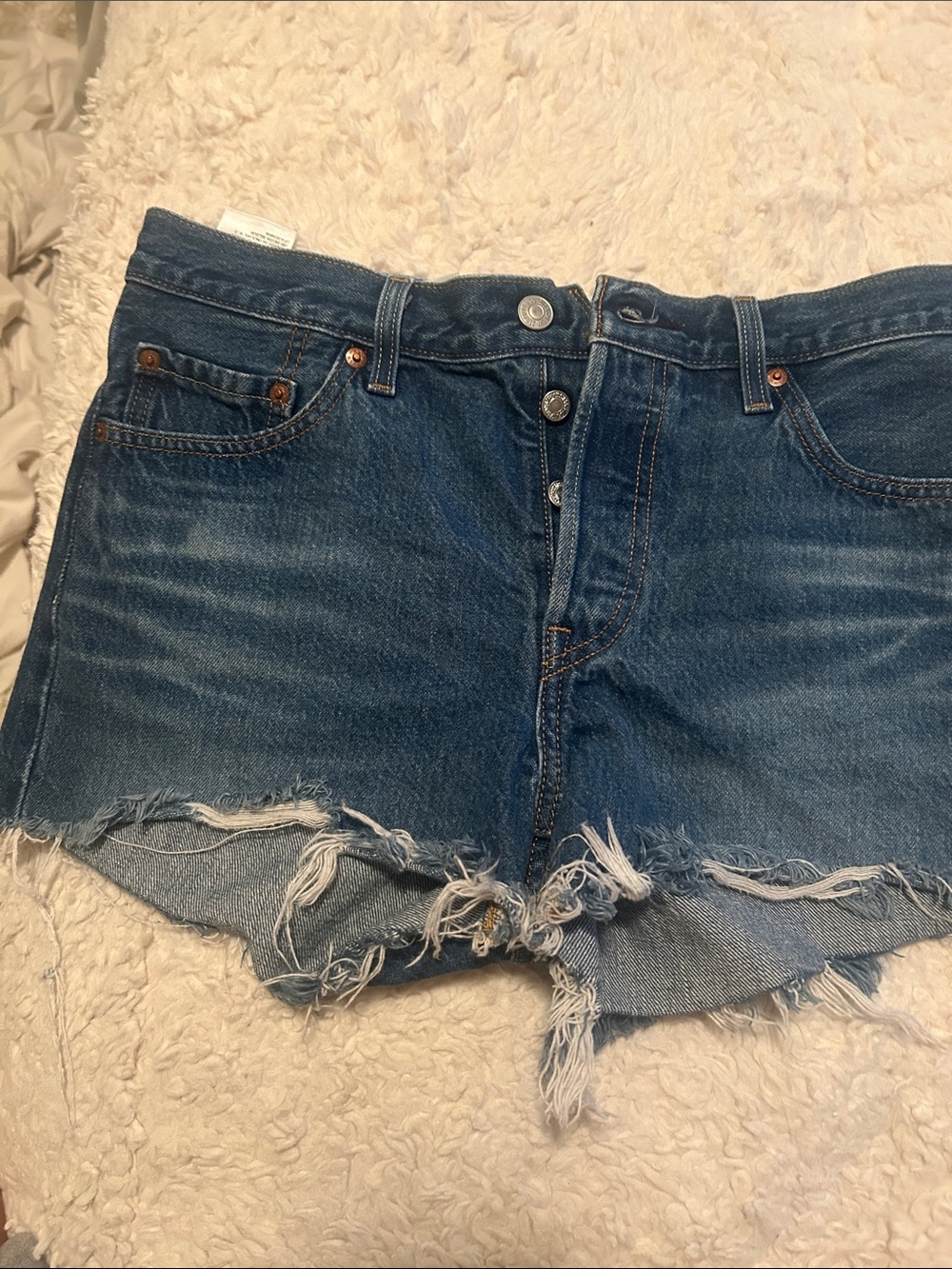 Levis Denim Cutoff Shorts in Blue - Women’s Casual Summer Style.501 .W 29